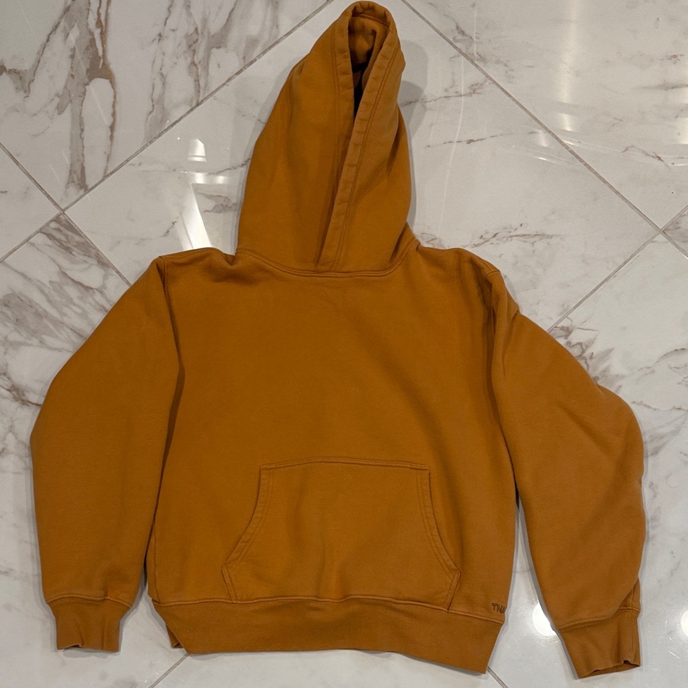 TNA Hooded Pullover Sweatshirt in Mustard Gold